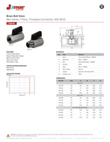 Mini Brass Ball Valve, 1 Piece, Threaded Connection, 450 WOG