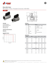 Mini Brass Ball Valve, 1 Piece, Threaded Connection, 450 WOG