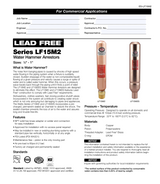 Watts Water Hammer Arrestors Spec Sheet