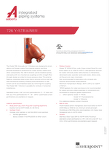 SJ-726 Grooved Y-Strainer Cut Sheet