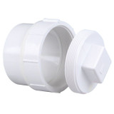 PVC SDR 35 Fitting Cleanout Adapter W/ C.O. Plug (SPG x FPT)