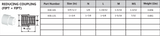 Schedule 40 PVC FIPT Reducing Coupling Technical Data