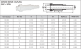 Schedule 40 PVC Expand Repair Coupling (SOC x SPIG) Technical Sheet