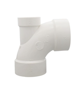 PVC DWV 1/4 Bend w/Low Heel Inlet (HUB x HUB x HUB)