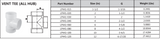 PVC DWV Vent Tee (All HUB) Tech Sheet