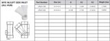 PVC DWV Wye w/ Left Side Inlet (HUB x HUB x HUB) Tech Sheet