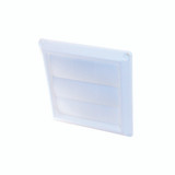 4" x 12" White Plastic Louver Dryer Vent Assembly Less Hose