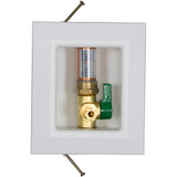 1/2" MIP x 1/4" OD Mini Ice Maker Box w/ Qtr Turn Arrester Valve- Lead Free