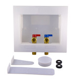 1/2" MPT Washing Box w/ Qtr Turn Valves- Right/ Left Drain