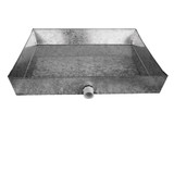 24" X 24" Galvalnized Water Heater Pan Drilled w/ Fitting 24 Gauge