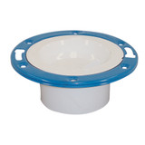 3" X 4" PVC Flat Fit Closet Flange with Metal Ring and Knockout