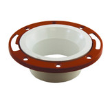 3" X 4" PVC Flat-Fit Closet Flange w/ Metal Ring