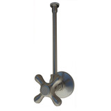 5/8"OD x3/8"OD Qtr Turn Angle X-Handle Closet Supply Kit- PVD Satin Nickel