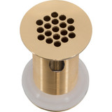 1-1/4"x 12" Comm. Lavatory Grid Drain w/ O.F.- Polished Unlacquered Brass