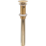 1-1/4"x 12" Mushroom Lavatory Drain w/ O.F.- Polished Unlacquered Brass