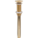 1-1/4"x 12" Mushroom Lavatory Drain No O.F.- Polished Unlacquered Brass