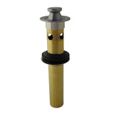 1-1/4"x7.5" PO Plug w/ Lift/ Turn Stopper w/ O.F.- Top PVD Satin Nickel