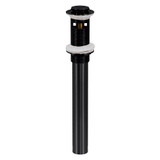 1-1/4"x 12" Push-up Lavatory Drain w/ O.F.- All Flat Black