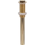 1-1/4" x 12" Push-up Lavatory Drain w/ No O.F- Polished Unlacquered Brass