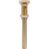 1-1/4"x 12" Square Lavatory Drain W/ O.F.- Polished Unlacquered Brass