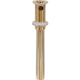1-1/4"x 12" Tear Drop Lav Drain W/ O.F.- Polished Unlacquered Brass