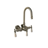 Leg Tub Faucet w/ Goose Neck Lever Handles - PVD Stainless Steel