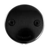 2-Hole Overflow Face Plate w/ Screws - Flat Black