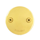 2-Hole Overflow Face Plate w/ Screws - PVD Polished Brass