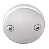 2-Hole Overflow Face Plate w/ Screws -  PVD Satin Nickel