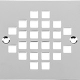 4-1/4" OD Square Strainer w/ 3-3/8" Screw Holes- Chrome Plated - RSSC338-CP