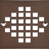 4 -1/4" OD Square Strainer w/ 3 -3/8" Screw Holes- Oil Rubbed Bronze