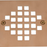 4 -1/4" OD Square Strainer w/ 3 -3/8" Screw Holes- PVD Satin Bronze