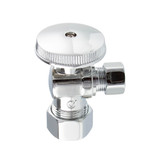 5/8" OD X 3/8" OD Qtr Turn Angle Stop, Lead Free- Chrome Plated