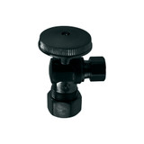 5/8" OD x 3/8" OD Qtr Turn Angle Stop, Lead Free- Flat Black