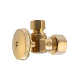 5/8" OD X 3/8" OD Qtr Turn Angle Stop, Lead Free- PVD Satin Bronze