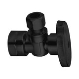 1/2" FIP X 3/8" OD Qtr Turn Angle Stop, Lead Free- Flat Black