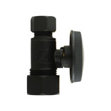 5/8" OD X 3/8" OD Qtr Turn Straight Stop, Lead Free- Flat Black