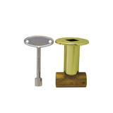 1/2" FPT Straight Log Lighter Valve w/ Key & Escutcheon- PVD Polished Brass