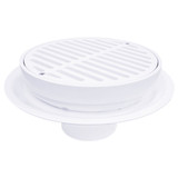 3" PVC Heavy Duty Traffic Floor Drain w/ Plastic Grate and Ring