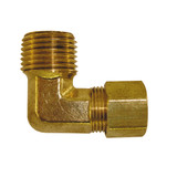 3/8" OD X 3/8" MPT Brass Compression Elbow- Lead Free