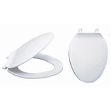 Elongated Plastic Toilet Seat w/ Lid- White (New Part#SRP-E-WH)