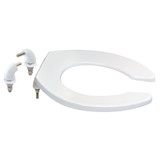 Commercial Grade Round Open Front Plastic Toilet Seat- White (New Part# DCP-RO-WH)