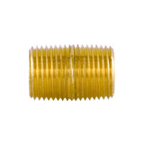3/8" Threaded Yellow Brass Close Nipple