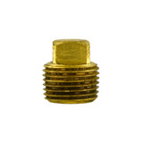3/8" Threaded Yellow Brass Square Head Plug- Lead Free