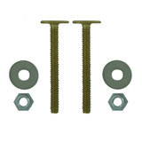 1/4" x 2-1/4" Brass Closet Bolt Set w/ Round Washers- Paired