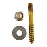 5/16" X 3-1/2" BRASS CLOSET SCREW W/ ROUND WASHER- BULK