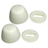 White Round Toilet Bolt Cap w/ Washer (Bulk)