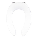 Deluxe Commercial Plastic Seats - Slow Close Elongated Open Front - White w/ CP Hinge