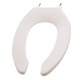 Deluxe Commercial Plastic Seats - Self Sustaining Elongated Open Front - Bone