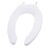 Deluxe Commercial Plastic Seats - Self Sustaining Elongated Open Front - White